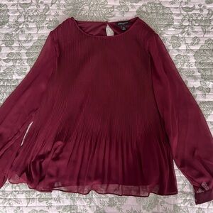 Banana Republic Deep Red Pleated Blouse